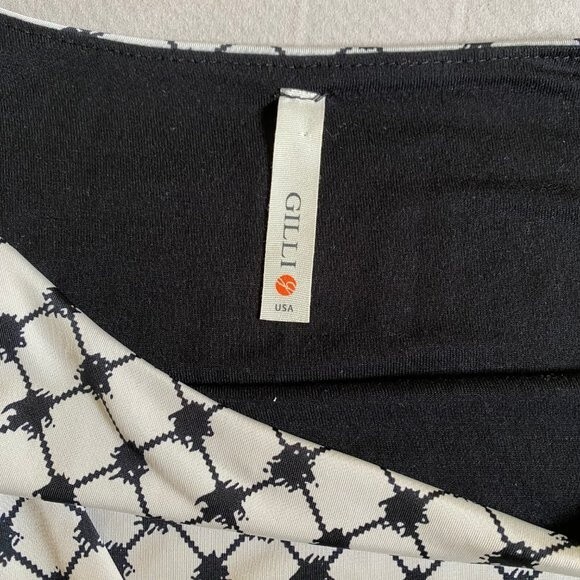 Gilli Diamond Pattern Midi Dress Size S Off-White Black Lined Office Neutral - Picture 8 of 9